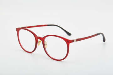 Glasses with modern red frame
