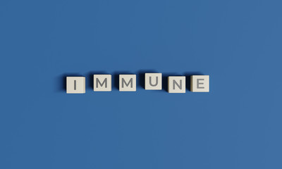 White Cube Letter Blocks With IMMUNE Word