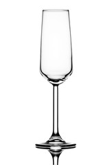 Champagne glass with white background