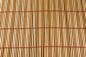 brown bamboo Mat - stand food, close-up, macro