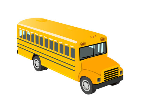 school bus realistic vector illustration