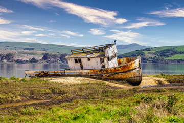 Point Reyes Shipwreck at Inverness in Marin county California