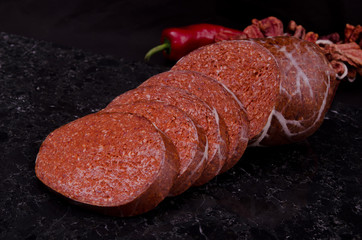 Turkish sausage stock photo