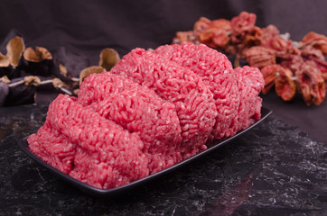 raw meatball stock photo