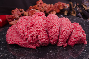 raw meatball stock photo