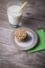 Chocolate chip cookies and milk