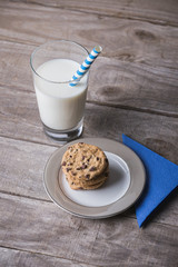 Chocolate chip cookies and milk