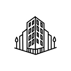 Fototapeta premium building icon simple design vector lines