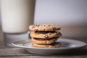 Chocolate chip cookies and milk