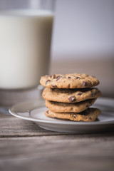 Chocolate chip cookies and milk