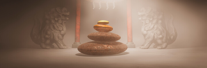 Zen stones  concept in 3d