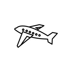 AIRCRAFT ICON LINE SIMPLE DESIGN VECTOR