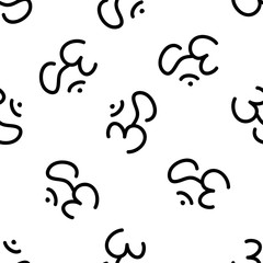 om sign seamless doodle pattern, vector illustration