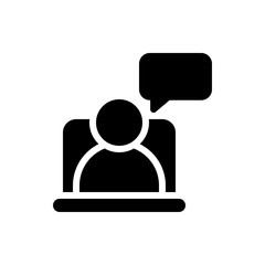 Online Chat Vector Icon Glyph Illustration