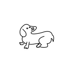 puppy animal simple design vector icon line