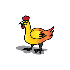 chicken color icon simple design vector education