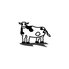 Obraz na płótnie Canvas Cow animal simple line vector design icon