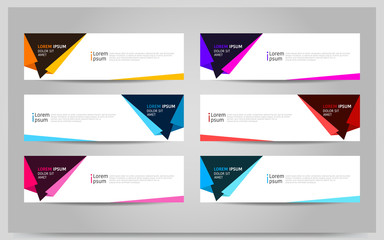 Colorful Banner background design set. modern abstract template design.