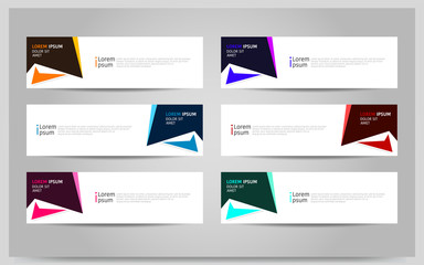Colorful Banner background design set. modern abstract template design.