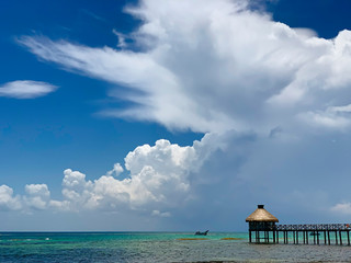 Dock over the water in Cancun, Mexico