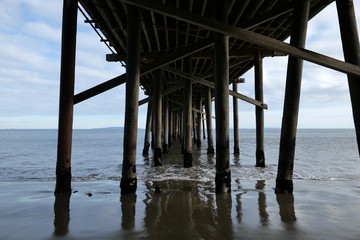 Beneath an ocean pier