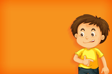 Plain background with boy in yellow shirt