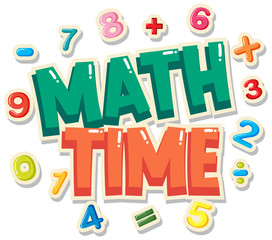 Poster design with word math time with numbers in background