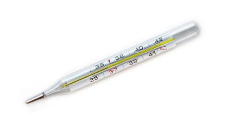 Mercury Classic Body Thermometer, indicating a normal temperature of 36. 6 degrees celsius