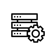 Server Setting Vector Icon Line Illustration