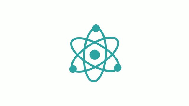 White background atom 4k video footage,Atom icon,new atom video footage