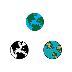 globe icon simple color vector design