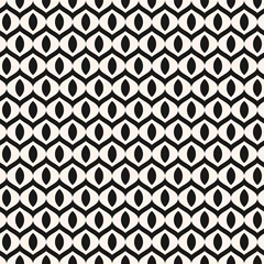 Printed kitchen splashbacks Eyes Vector abstract geometric monochrome seamless pattern with wavy lines, small curved shapes, mesh, net, grid, lattice, weaving, tissues. Simple black and white background texture. Minimal repeat design