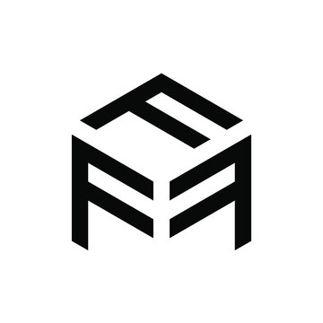 FFF letter with hexagon logo design vector