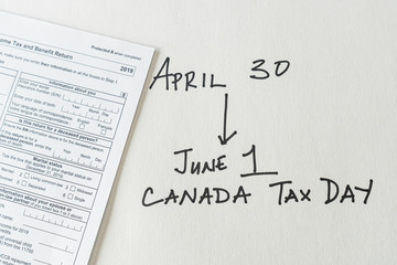 Canada Tax Day moved from April 30 to June 1 to help tax payers during the Covid 19 Coronavirus pandemic