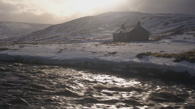 Remote Scottish Bothy from drone (2)
