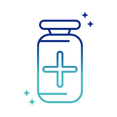 online health, bottle medicine pharmacy prescription covid 19 pandemic gradient line icon