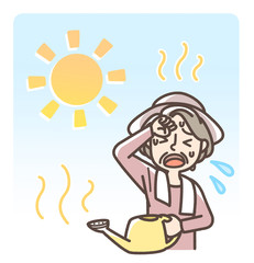 熱中症の恐れ　おばあさん