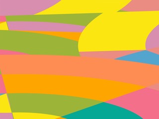 Beautiful of Colorful Art Pink, Yellow, Orange, Blue and Purple, Abstract Modern Shape. Image for Background or Wallpaper