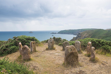 Stone Circle "Sark Henge" on the Channel Island of Sark