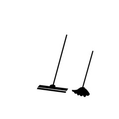 broom and mop tool, simple color vector design icon