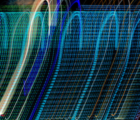 Abstract patterns of colourful neon lights