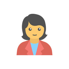Businesswoman Vector Filled colour Icon Illustration