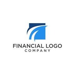 Financial swoosh chart icon symbol logo design vector flat minimalist download