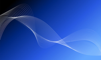 Abstract wave element for design. Digital frequency track equalizer. Stylized line art background. Colorful shiny wave with lines created using blend tool. Curved wavy line, smooth stripe Vector