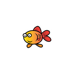 clown fish simple color vector design icon