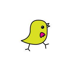 Kid bird simple color vector design icon