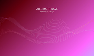 Abstract wave element for design. Digital frequency track equalizer. Stylized line art background. Colorful shiny wave with lines created using blend tool. Curved wavy line, smooth stripe Vector