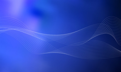 Abstract wave element for design. Digital frequency track equalizer. Stylized line art background. Colorful shiny wave with lines created using blend tool. Curved wavy line, smooth stripe Vector