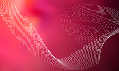 Abstract wave element for design. Digital frequency track equalizer. Stylized line art background. Colorful shiny wave with lines created using blend tool. Curved wavy line, smooth stripe Vector