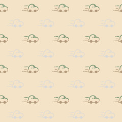 Seamless car pattern background, Vector car icon, Seamless backgrounds and wallpapers for fabric, packaging, Decorative print, Textile, repeating pattern